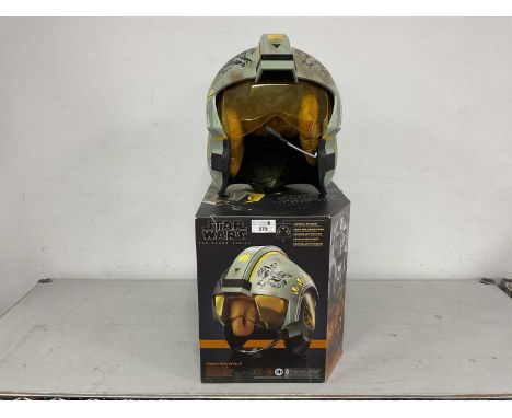 A Hasbro The Black Series Star Wars Trapper Wolf 1:1 Scale Electronic Helmet, some small marks/scratches noted, previously di