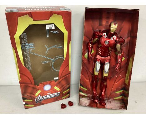 A Neca Marvel Avengers Iron Man 18" Plastic Action Figure, some scratches noted, figure has previously been displayed, two ha