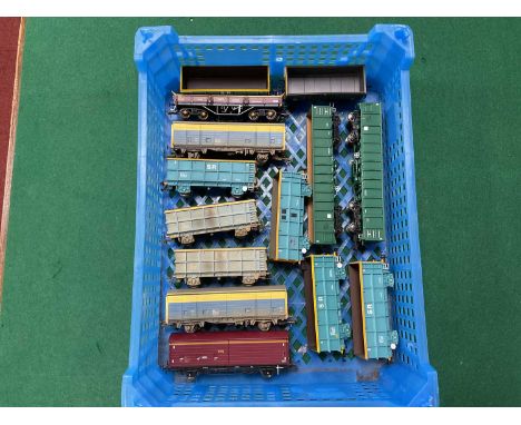 Fourteen Modern Image 00 gauge wagons by Bachmann and Dapol including two Dapol MNA open wagons.