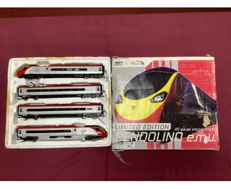 A boxed Dapol 00 gauge Virgin Trains Pendolino four car set. Untested.