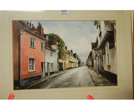R Siger - Whiting Street, Bury St Edmunds, ink and watercolour, 19.5 x 30.5cm