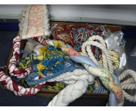 A COLLECTION OF CURTAIN TIE-BACKS and Bullion fringing