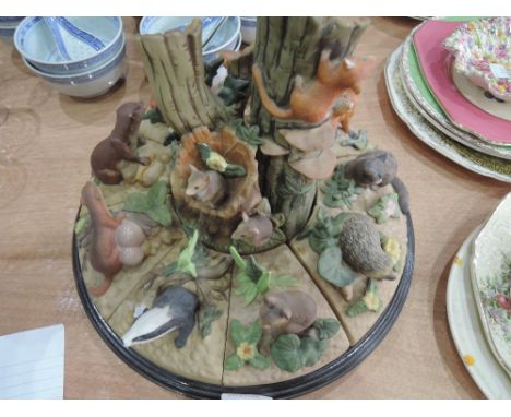 A Danbury Mint ceramic centre piece, Woodland Life