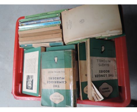 A crate of vintage Penguin books