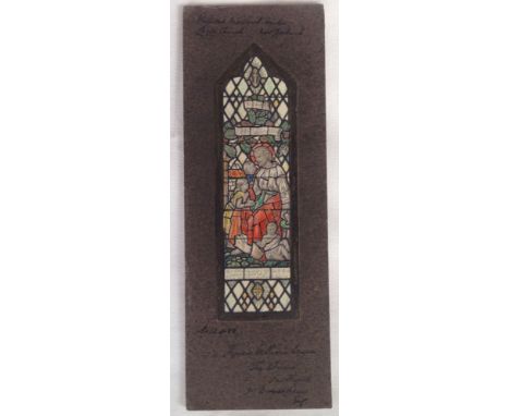 Small Pencil & Watercolour Sketch of Proposed Memorial Piece by T W Camm Studios for Levin Church, New Zealand. 23cm tall.