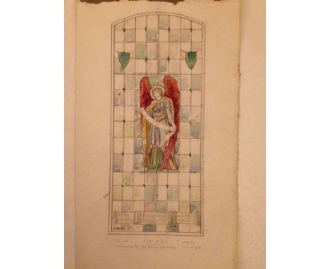Watercolour sketch - Angel of Peace. Florence Camm (attrib.) Paper size 33 x 18cm.