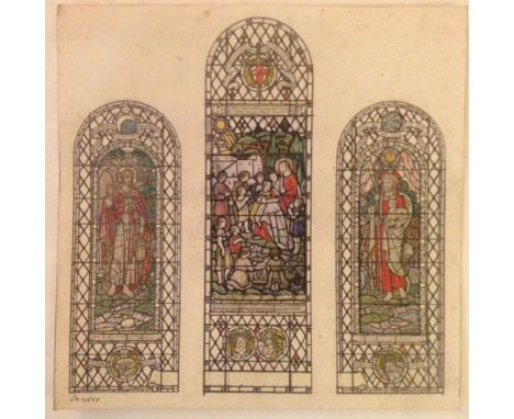 Watercolour - 3 religious scenes No.14588. I am the Light of the World, Christ and the Little Children, and I am the Good She