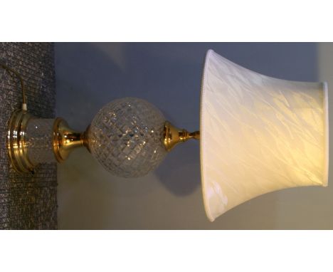 MODERN CUT GLASS BASE LAMP H78CM TO TOP OF SHADE