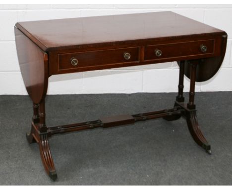 REPRODUCTION MAHOGANY DROP LEAF SOFA TABLE L170CM (OPEN) D61CM H73CM