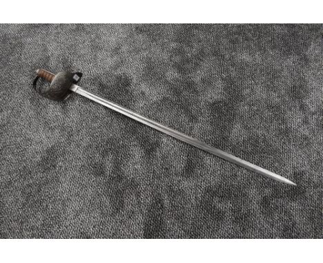A British model 1895 Infantry Officers Sword with etched blade having George V cypher and Royal Engineers insignia, made by H