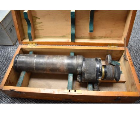 A British Prismatic Monocular Gunsighting Telescope PATT G 354, by W. Ottway London No 1688, in fitted wooden case
CONDITION 