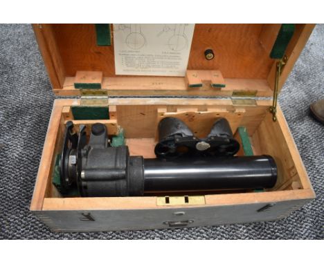 A WW2 Canadian Kodak Company Limited 7 x 50 Gunsighting Telescope, pattern G376, serial No CAN3547 in fitted wooden box, with