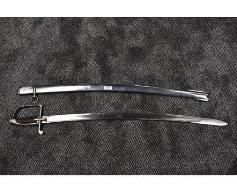 A Mid 19th Century Italian Horse Artillery Troopers Sword with scabbard, A good example similar to the 1788 British Light Cav