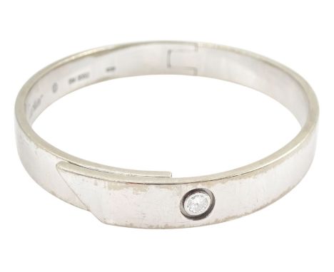Cartier 18ct white gold single stone, round brilliant cut diamond Anniversary bangle, No. BM 3052, hallmarkedCondition Report