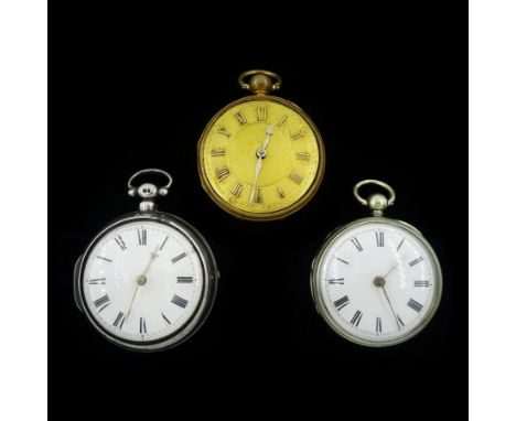 George III gilt open face fusee lever pocket watch by John Dwerrihouse Berkley Square, No. 4079, engraved balance cock with d