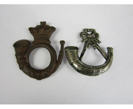Two Victorian light infantry / volunteer rifles badges 