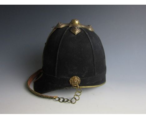 An officer's Home Service Pattern 'blue cloth' helmet by Hawkes & Co, (plate and spike lacking) 