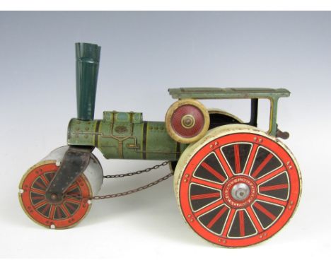 A Tippco tinplate clockwork road roller, second quarter 20th Century 