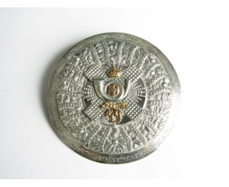 A late 19th / early 20th Century Highland Light Infantry officer's plaid brooch by Kirkwood of Edinburgh, tests as silver) 