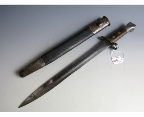 A Pattern 1888 Mk I second variant bayonet bearing unit marks of the 9th Highland Light Infantry 