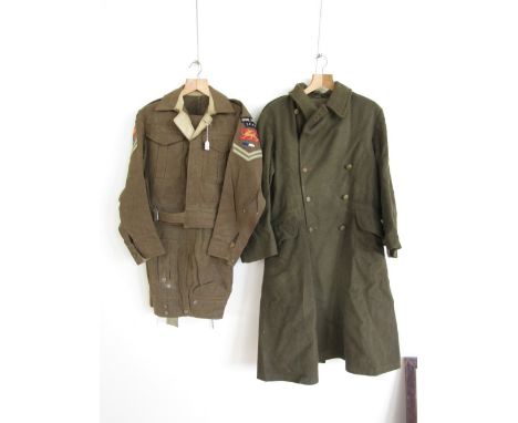 A Second World War Royal Signals uniform group comprising Battledress Blouse with South East Asia Command Hong Kong District 