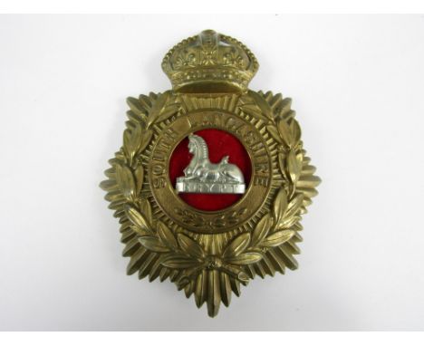 A post 1901 South Lancashire Regiment other rank's Home Service Pattern helmet plate 