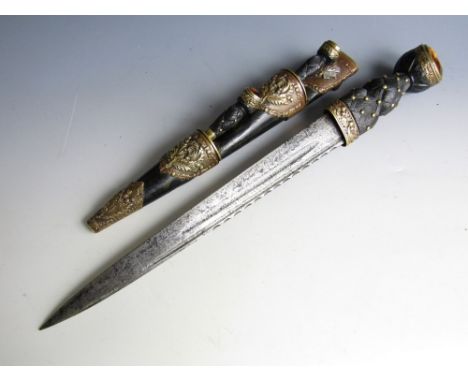 An Edward VII Highland Light Infantry officer's dirk retailed by Sandilands & Son, Conduit Street, London, having an etched b