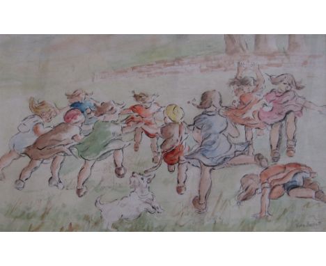 Elizabeth Vera Bassett-Reynolds (Vera Bassett) (1922-1997) Ring-a-Ring of Roses, airy and bright depiction of children playin