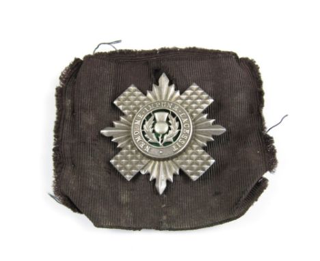 A Scots Guards officer's silver and enamel cap badge, Gaunt, Birmingham, 1957 