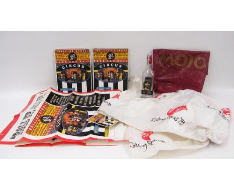 Rolling Stones - two 29.5" x 20" Rock and Roll Circus posters (folded and creased), two copies of Mojo Magazine's Rock and Ro