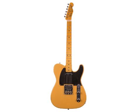 1982 Squier by Fender JV Series Telecaster electric guitar, made in Japan; Finish: butterscotch, various imperfections includ
