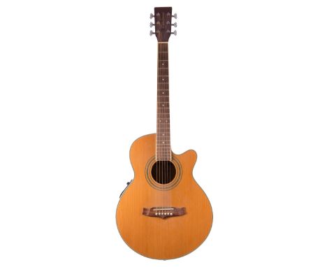 Tanglewood TFC-E/STR electro-acoustic guitar, soft case; together with a Yamaha FG700MS acoustic guitar, soft case (2)