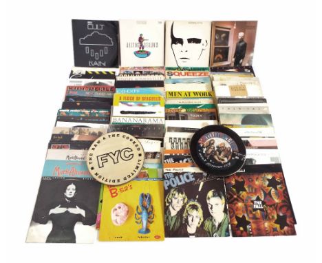 Box of approximately one hundred and thirty mainly 1980s vinyl LP records, a nice lot, Tubeway Army, Almond, Police, Inspiral
