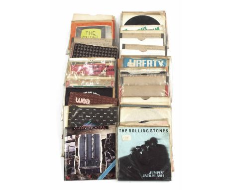 Interesting collection of more than seventy-five vinyl 7" singles, mainly 1960s/'70s sixteen The Rolling Stones, Free, six Th