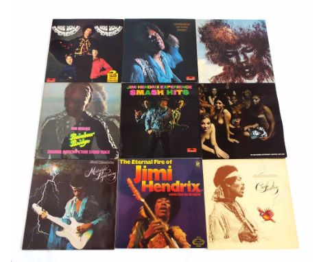 Jimi Hendrix - good selection of nine vinyl LP records to include Electric Ladyland, Smash Hits, Rainbow Bridge, The Cry of L