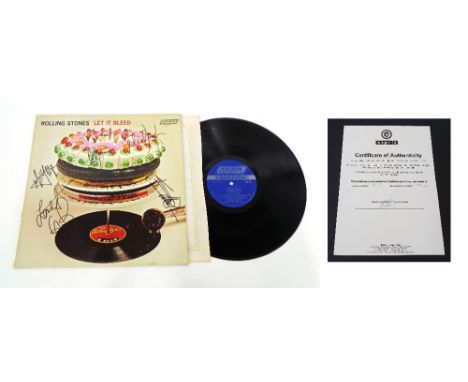 Rolling Stones - Let It Bleed, fully signed stereo NPS-4 vinyl LP record, with certificate of authenticity from Esprit/EIL.co