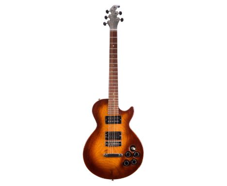 Harper-Gregory Custom Guitars solid body aluminium neck electric guitar, made in England, circa 1990; Finish: brown, various 