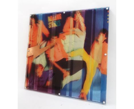 Rolling Stones - unique 3D 'Dirty Work' artwork, produced by CBS records for the launch of their 1986 album, 37.5" x 37.5"