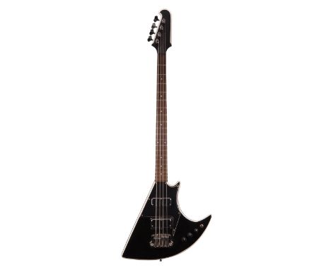 NS Custom Guitars Axe bass with Epiphone Limited Edition Custom Shop neck; Finish: black, minor imperfections; Fretboard: ros