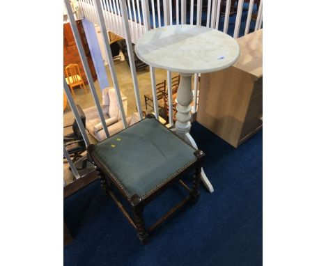 Tripod table and an oak stool