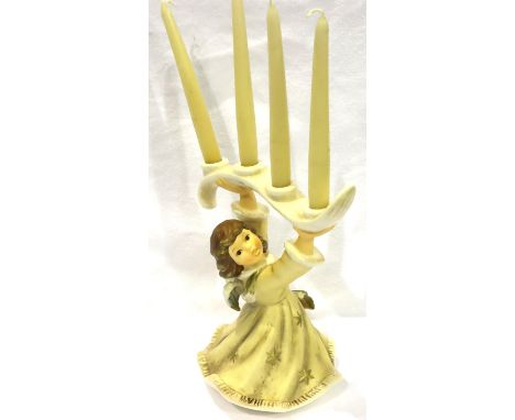 Goebel figural Angel candlestick, H: 19 cm. No cracks, chips or visible restoration. P&amp;P Group 2 (£18+VAT for the first l