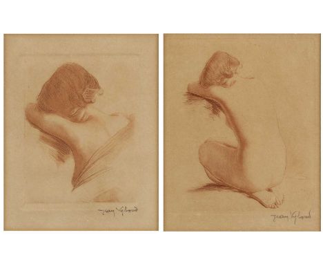 Jean Vyboud (1872-1944) 'Untitled nude', etching, signed in pencil lower right, 13cm x 11cm and one other by the same artist,