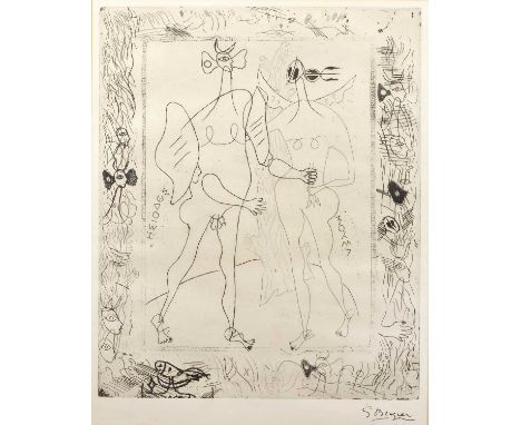Georges Braque (1882-1963) 'Theogonie d'Hesiode', etching, with printed signature to the mount lower right, 39.5cm x 31.5cmPr