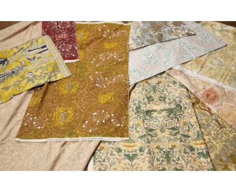 After William Morris (1834-1896) for Arthur Sanderson & Sons Ltdto include 'Poppy' panel of fabric and three curtains, the pa