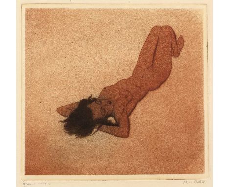 Michel De Goeye (1900-1958) 'Study of a nude female', etching and aquatint, signed and titled in pencil lower right, 22cm x 2