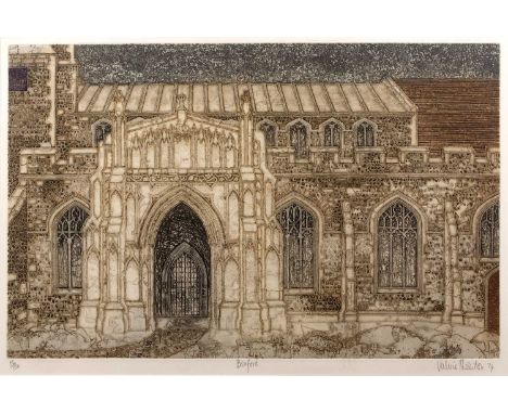 Valerie Thornton (1931-1991) 'Boxford', etching and aquatint, numbered 86/150, signed and dated 1974 in pencil lower right, 4