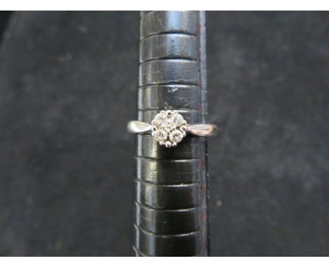 9ct White gold ring set with 5 small diamonds Size K