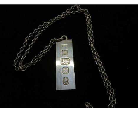 Silver ingot &amp; chain Weight 39g