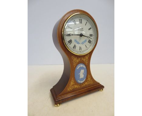 Comitti of london mantle clock with wedgwood jasper ware plaque