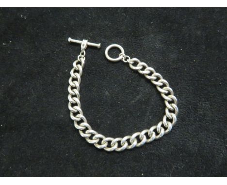 Silver Albert chain with T-Bar (Unmarked)